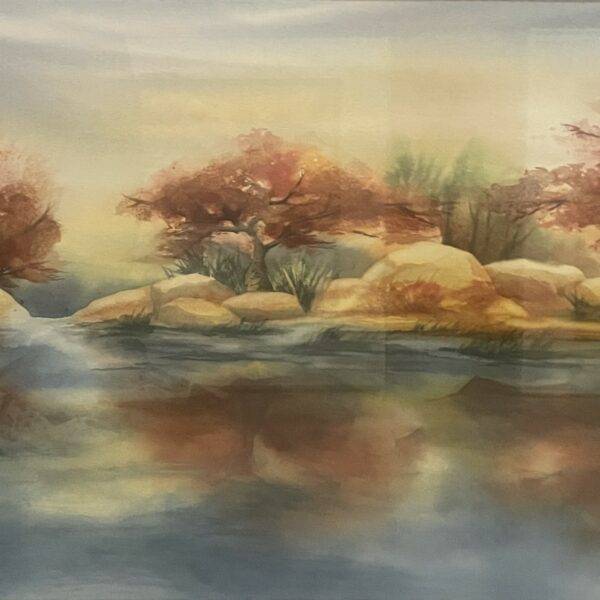 Original Autumn Landscape Painting 1970s