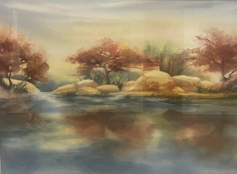 Original Autumn Landscape Painting 1970s