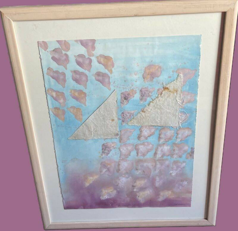 "The Shape of a Kite" Signed Original Watercolor Mixed Media Painting 24" x 36" - Image 4
