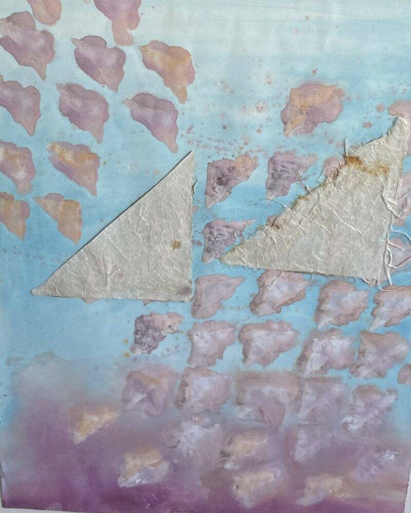 "The Shape of a Kite" Signed Original Watercolor Mixed Media Painting 24" x 36"