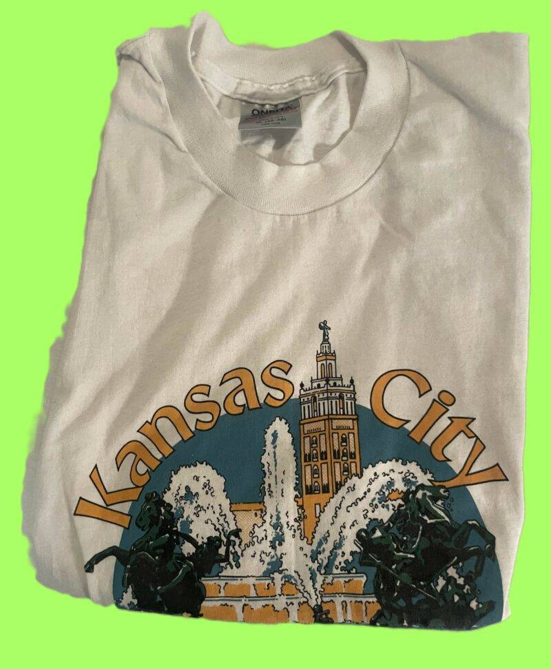 Vintage Kansas City Missouri Home Town White T-Shirt 1990's - Image 2