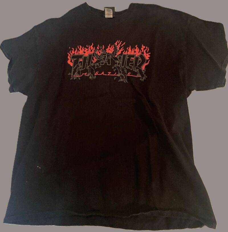 Thrasher Magazine Crows and Fire Vintage 2000's T-Shirt Size XL