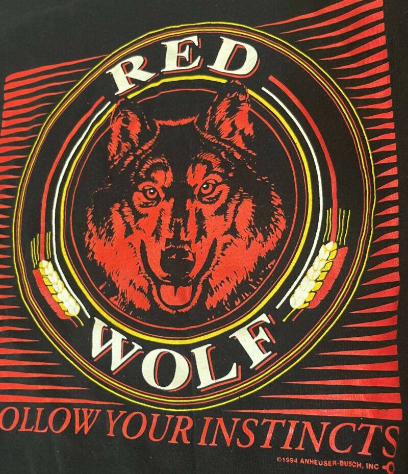 Vintage Red Wolf Brewing Follow Your Instincts T-Shirt XL - Image 3