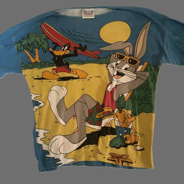 Bugs Bunny Daffy Duck AOP Vintage 1980's T-Shirt Single Stitch - 1 of a Kind