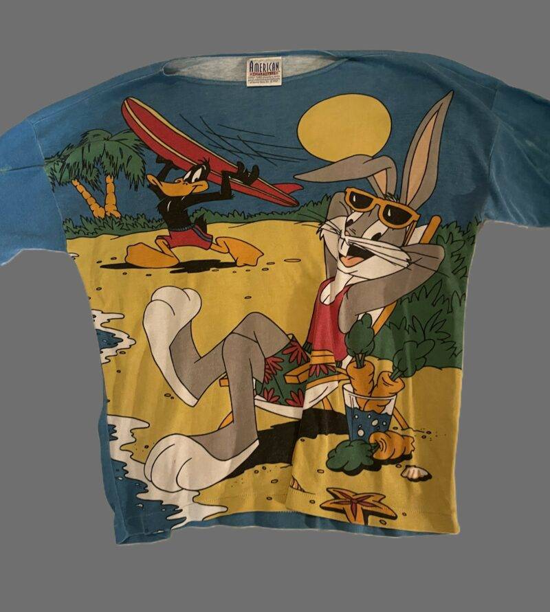 Bugs Bunny Daffy Duck AOP Vintage 1980's T-Shirt Single Stitch - 1 of a Kind