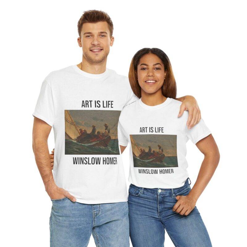 Winslow Homer The Flirt - Art is Life Unisex T-Shirt - Image 3