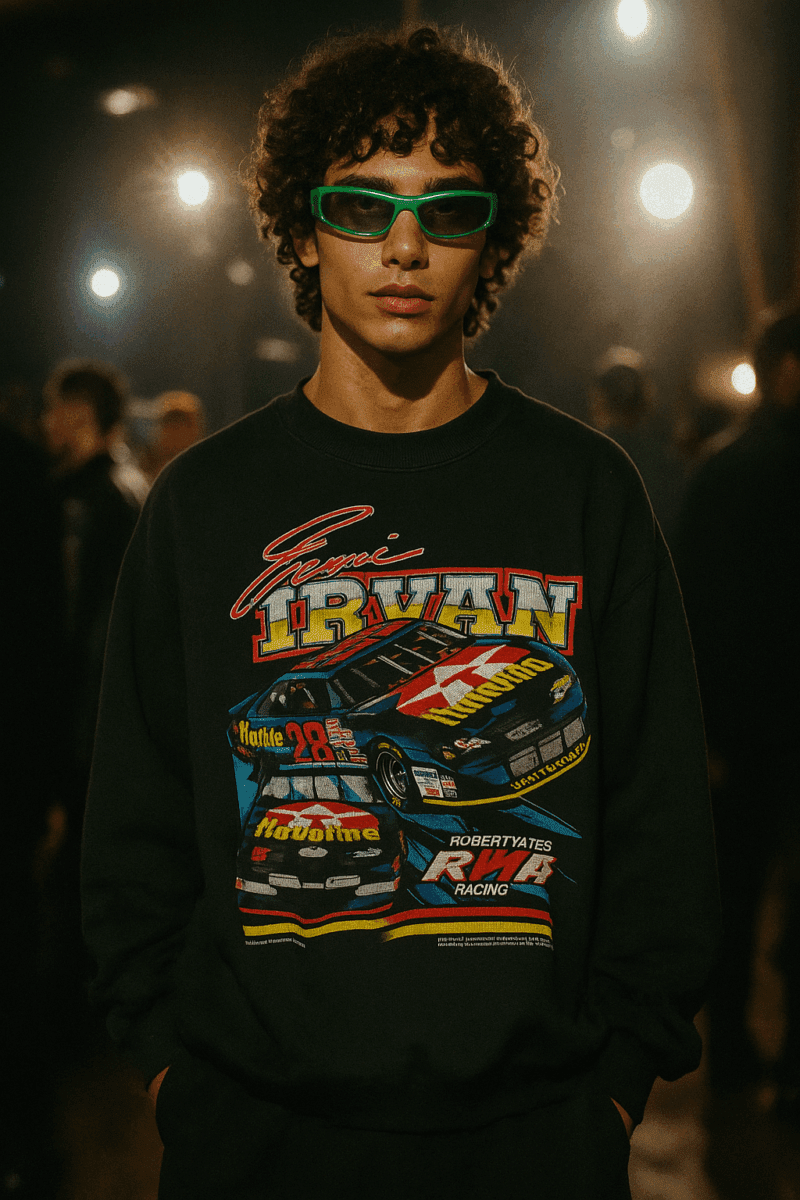 Vintage Ernie Irvan Nascar Crewneck Sweater 1990's