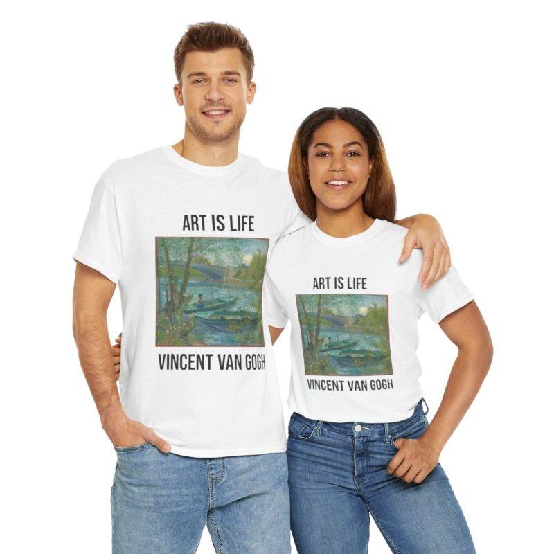 Vincent Van Gogh Fishing in Spring - Art is Life Unisex T-Shirt - Image 3
