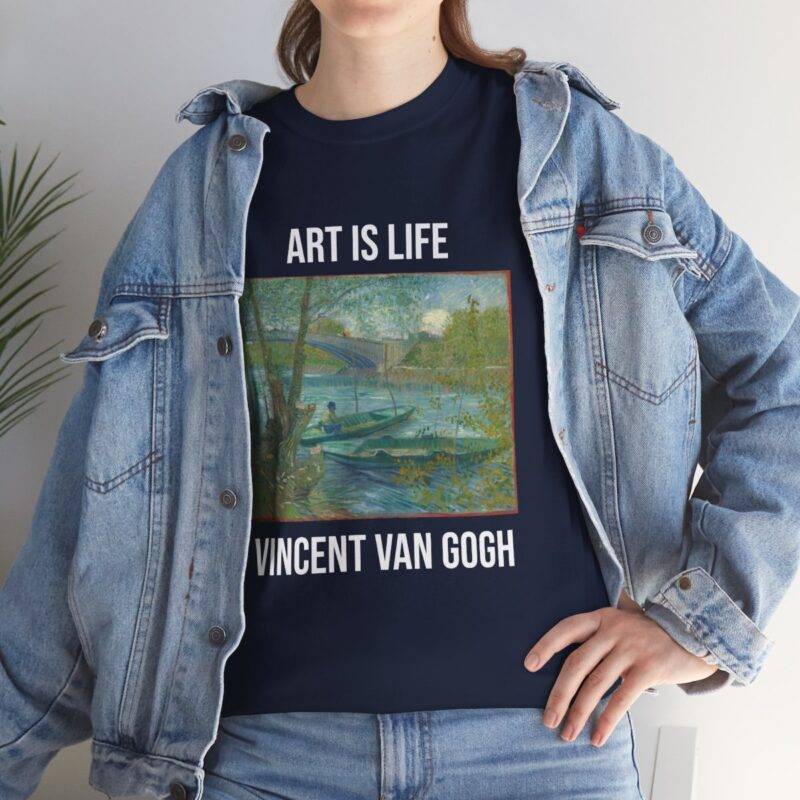 Vincent Van Gogh Fishing in Spring - Art is Life Unisex T-Shirt - Image 2