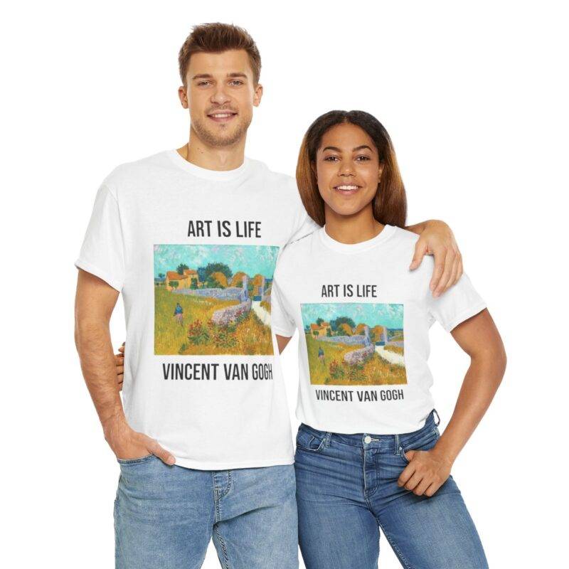 Vincent Van Gogh Farmhouse in Province - Art is Life Unisex T-Shirt - Image 2