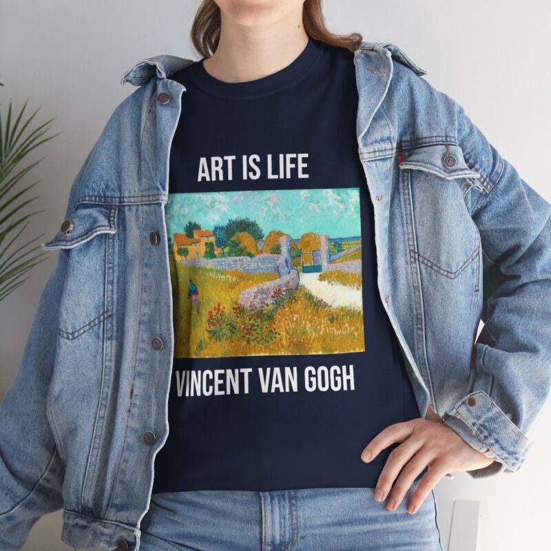 Vincent Van Gogh Farmhouse in Province - Art is Life Unisex T-Shirt - Image 3
